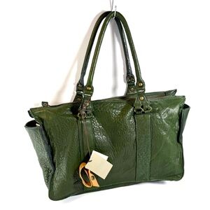 Corsia Italy Green Leather Tote Bag